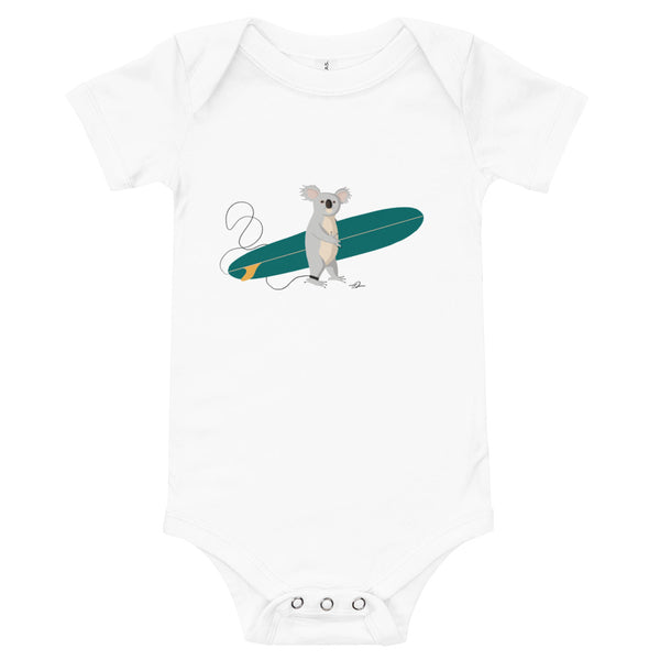 "Surfing Koala" Baby short sleeve one piece