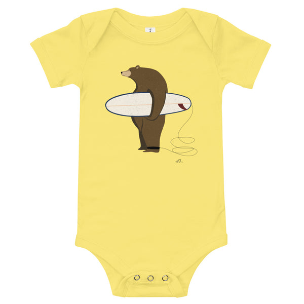 "Surfing Grizzly" Baby Bodysuit