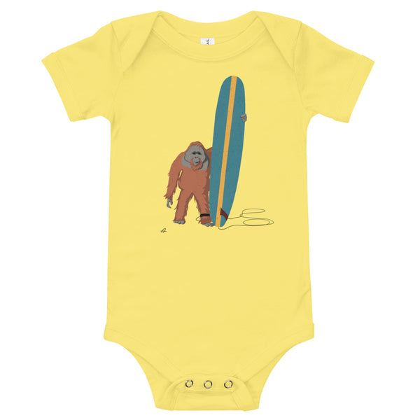 "Surfing Orangutan" Baby Bodysuit