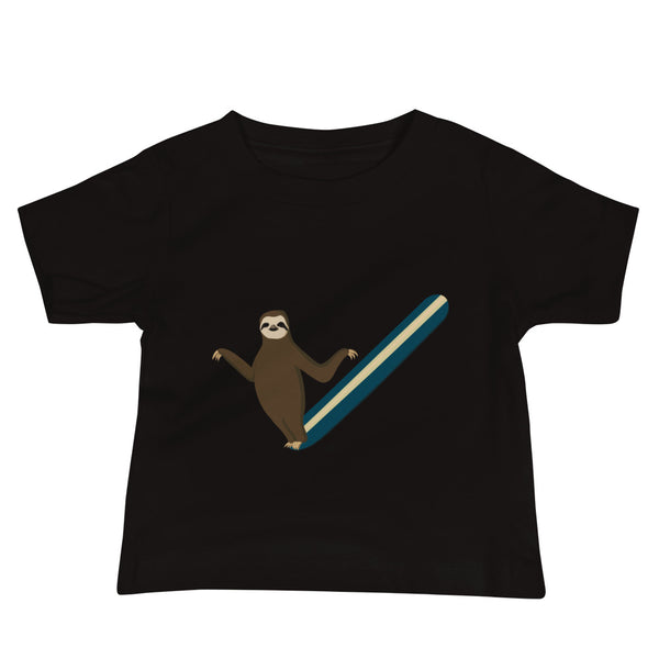 "Surfing Sloth II" Baby Jersey Short Sleeve Tee
