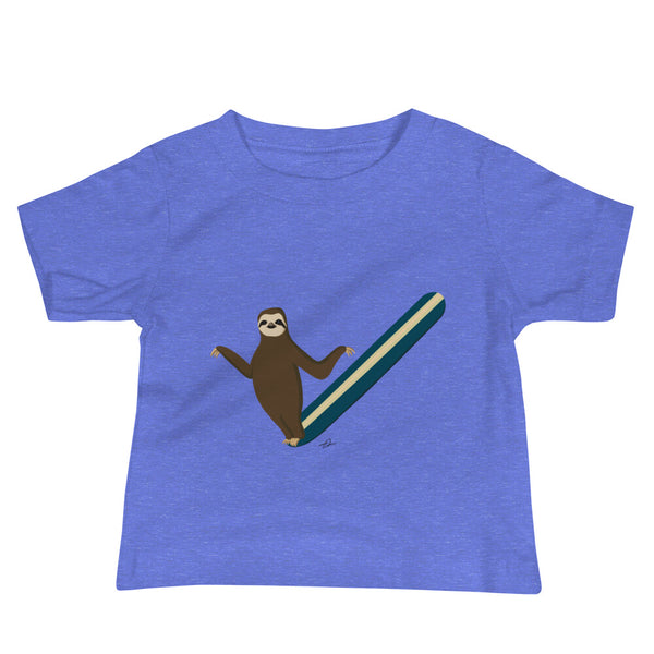 "Surfing Sloth II" Baby Jersey Short Sleeve Tee