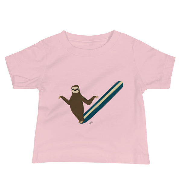 "Surfing Sloth II" Baby Jersey Short Sleeve Tee