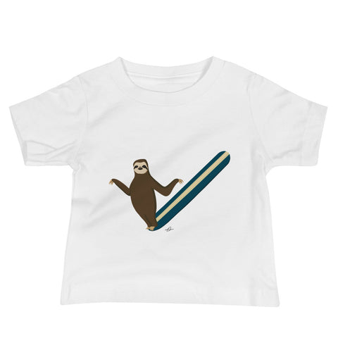 "Surfing Sloth II" Baby Jersey Short Sleeve Tee