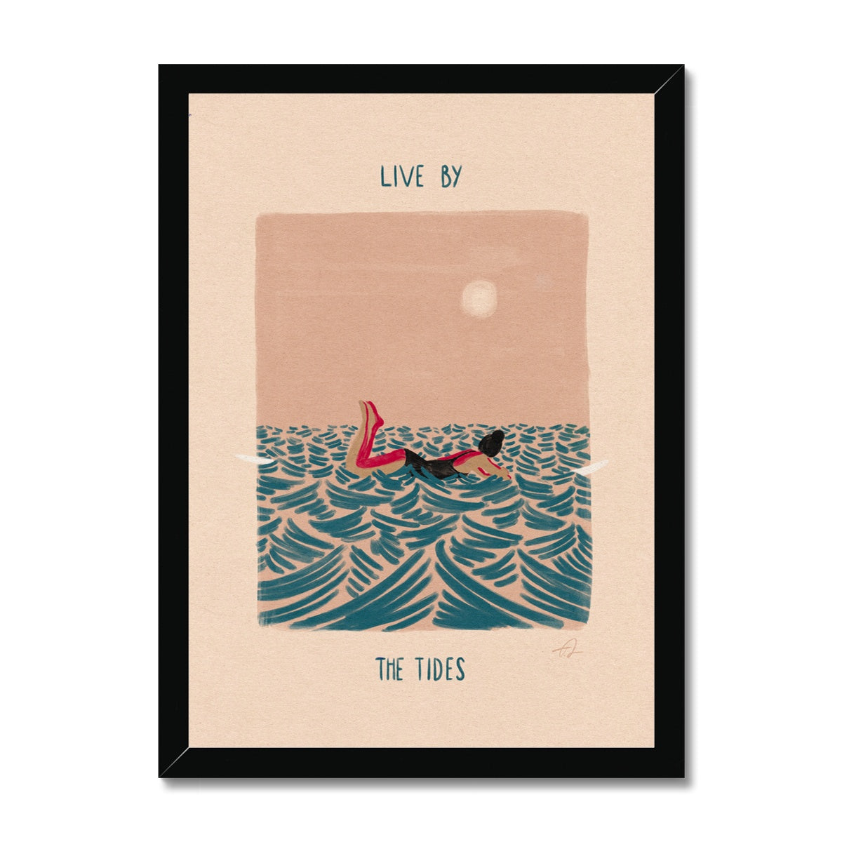 Live by the tides Framed Print