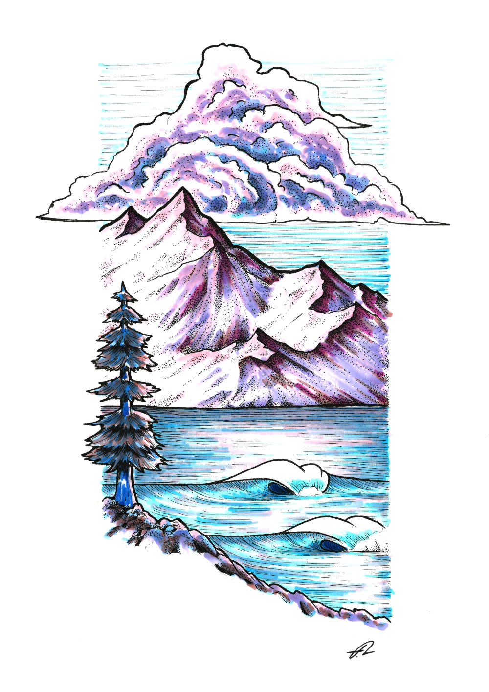 "Purple mountains" Original