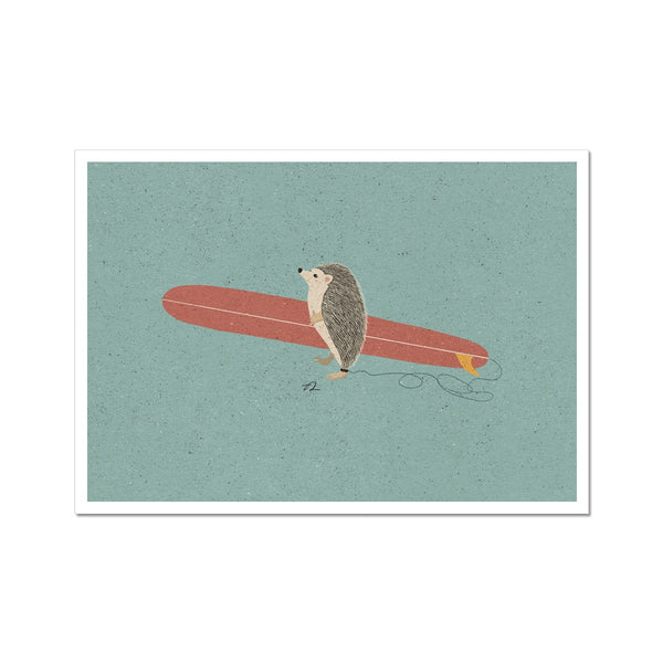 Surfing Hedgehog Art Print