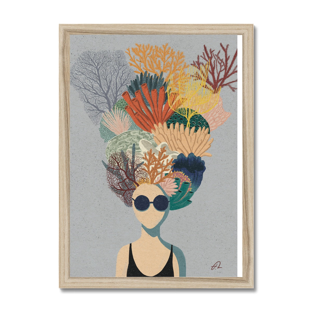 Coral head Framed Print
