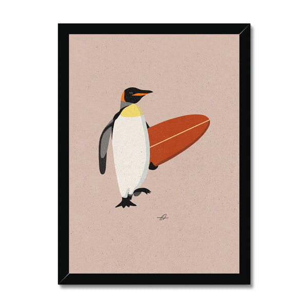 Surfing Penguin Framed Print