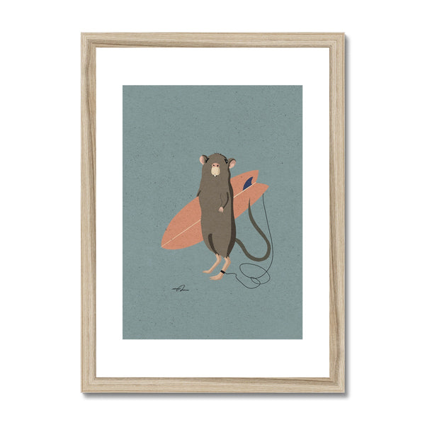 Surfing Mouse Framed & Mounted Print