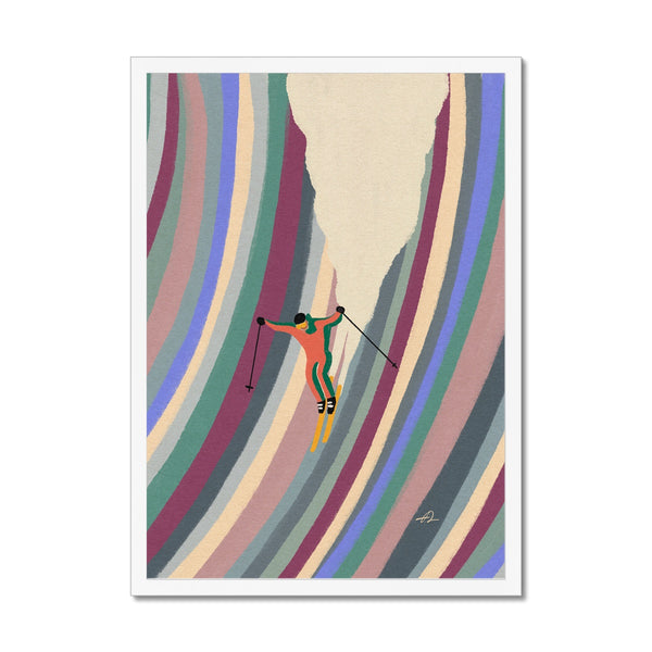 Down the slope Framed Print