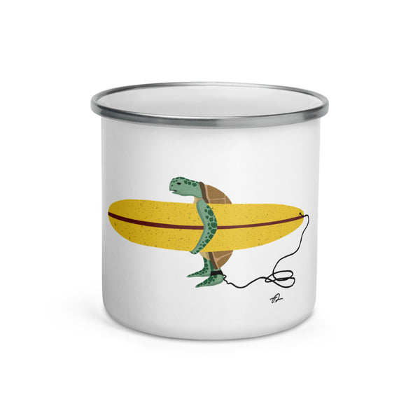 "Surfing Seaturtle" Enamel Mug