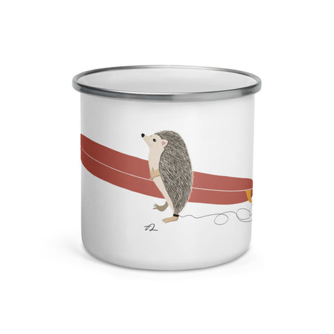 "Surfing Hedgehog" Enamel Mug
