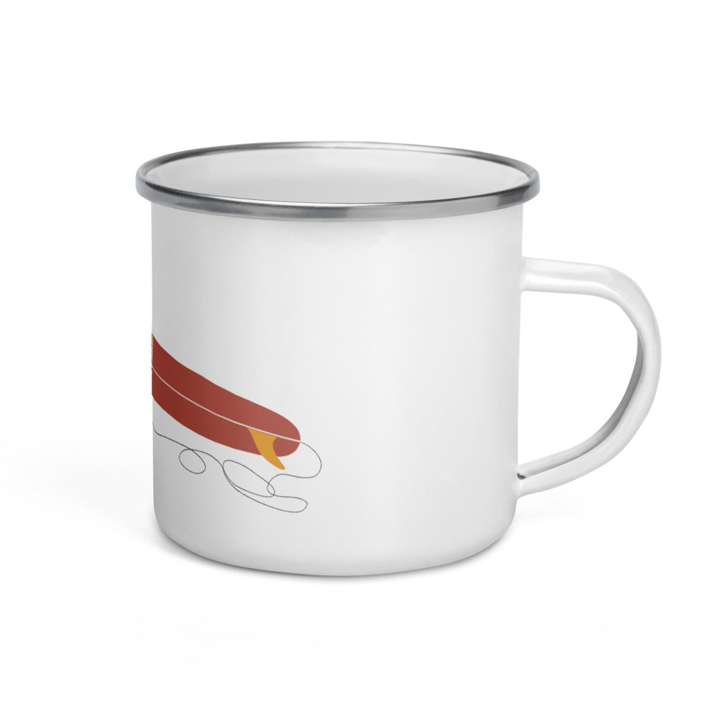 "Surfing Hedgehog" Enamel Mug