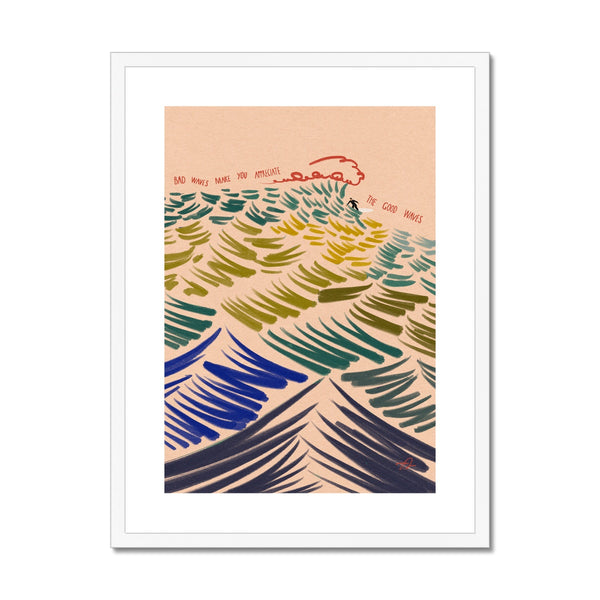 Good waves, bad waves Framed & Mounted Print