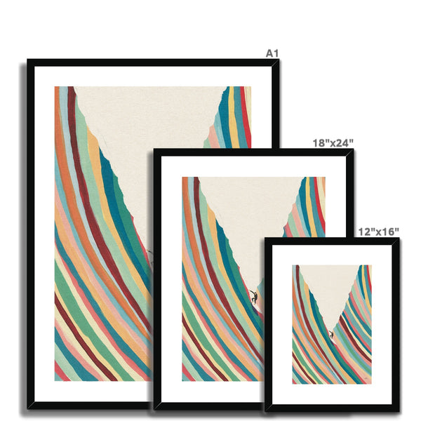 Surfing with Stache Framed & Mounted Print