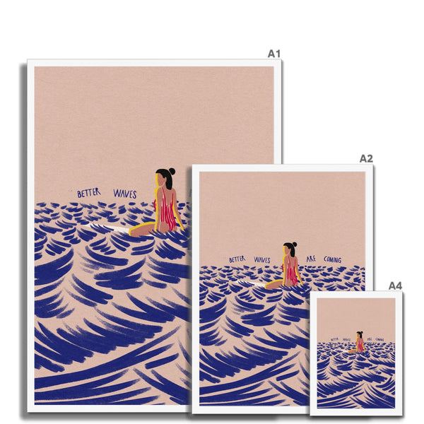 Better waves are coming Framed Print