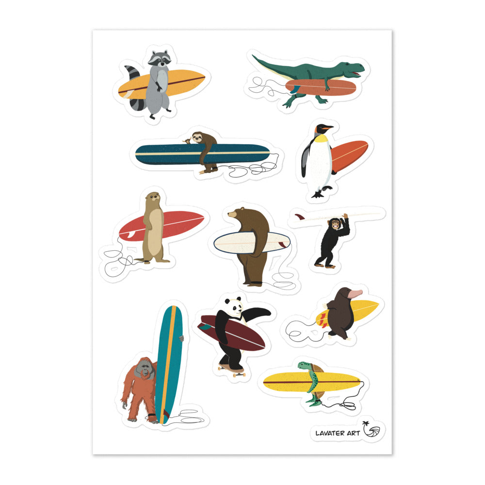 "Surfing Animals 2021" Sticker sheet