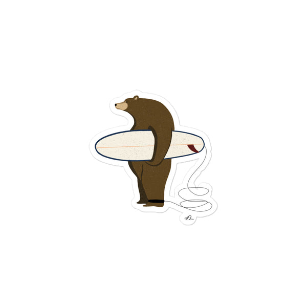 "Surfing Grizzly" Sticker