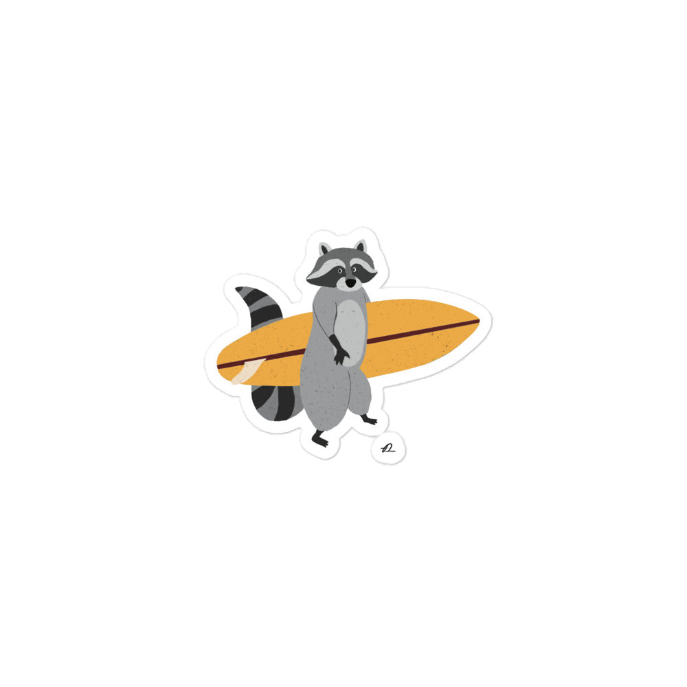 "Surfing Racoon" Sticker