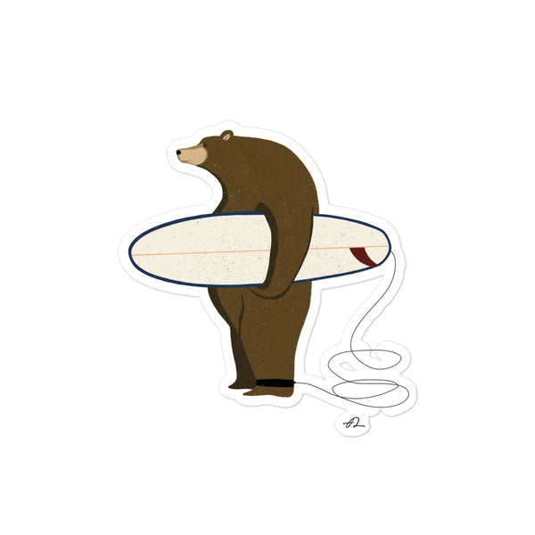"Surfing Grizzly" Sticker