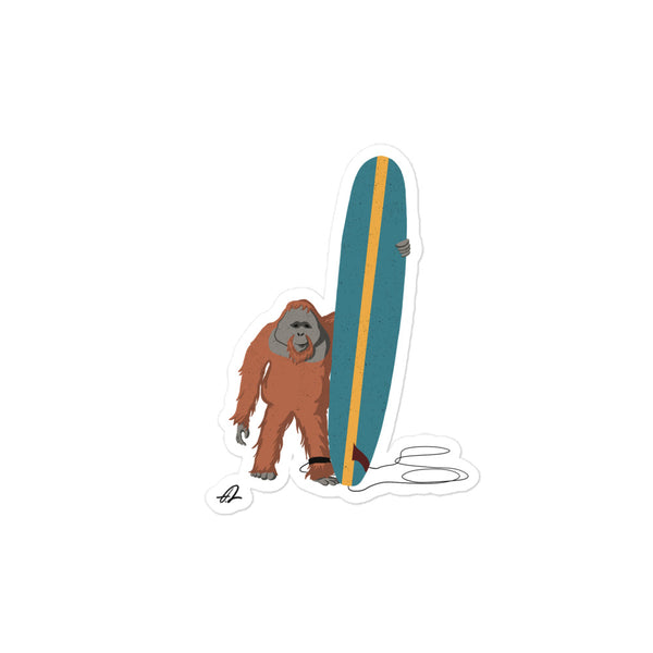 "Surfing Orangutan" Bubble-free stickers