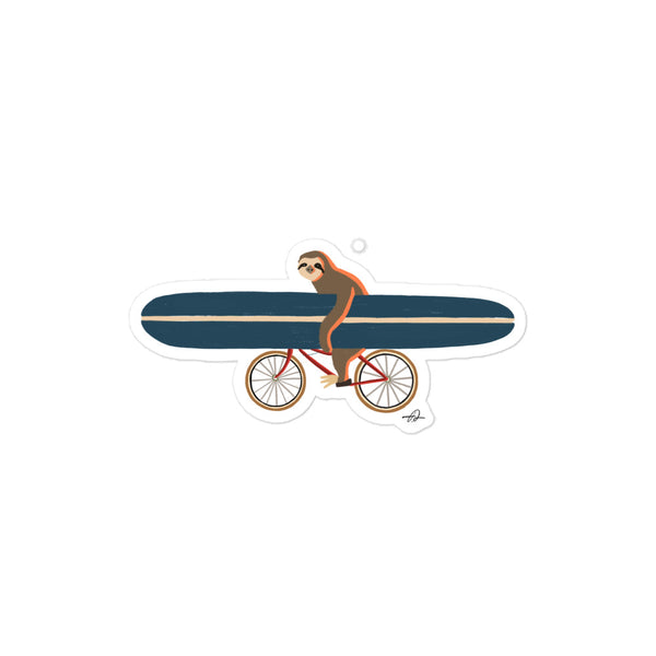 A sloth riding a bike Sticker