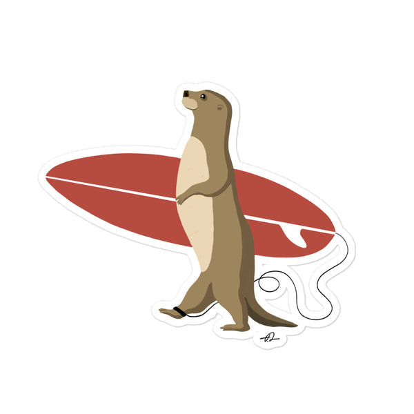 "Surfing Otter II" Bubble-free stickers