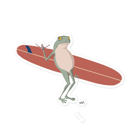 "Surfing Frog" Bubble-free stickers