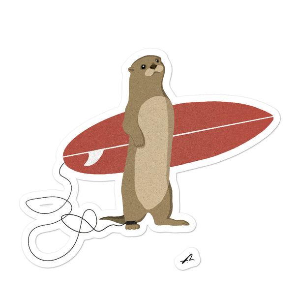"Surfing Otter" Sticker