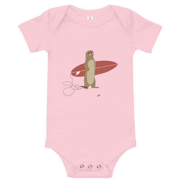 "Surfing Otter" Baby Body Suit