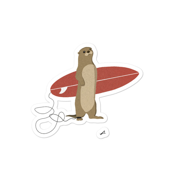 "Surfing Otter" Sticker