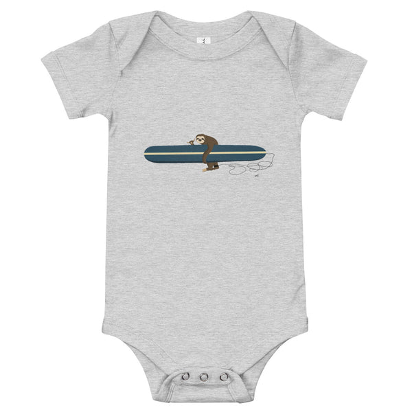 "Surfing Sloth" Baby Bodysuit