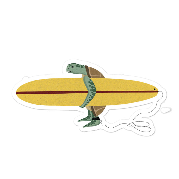 "Surfing Sea Turtle" Sticker