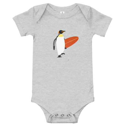 "Surfing Penguin" Baby Bodysuit