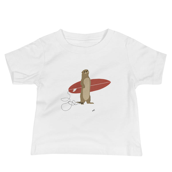 "Surfing Otter" Baby Jersey Short Sleeve Tee