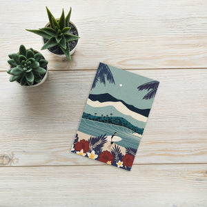 "Stache in the tropics" Art Postcard