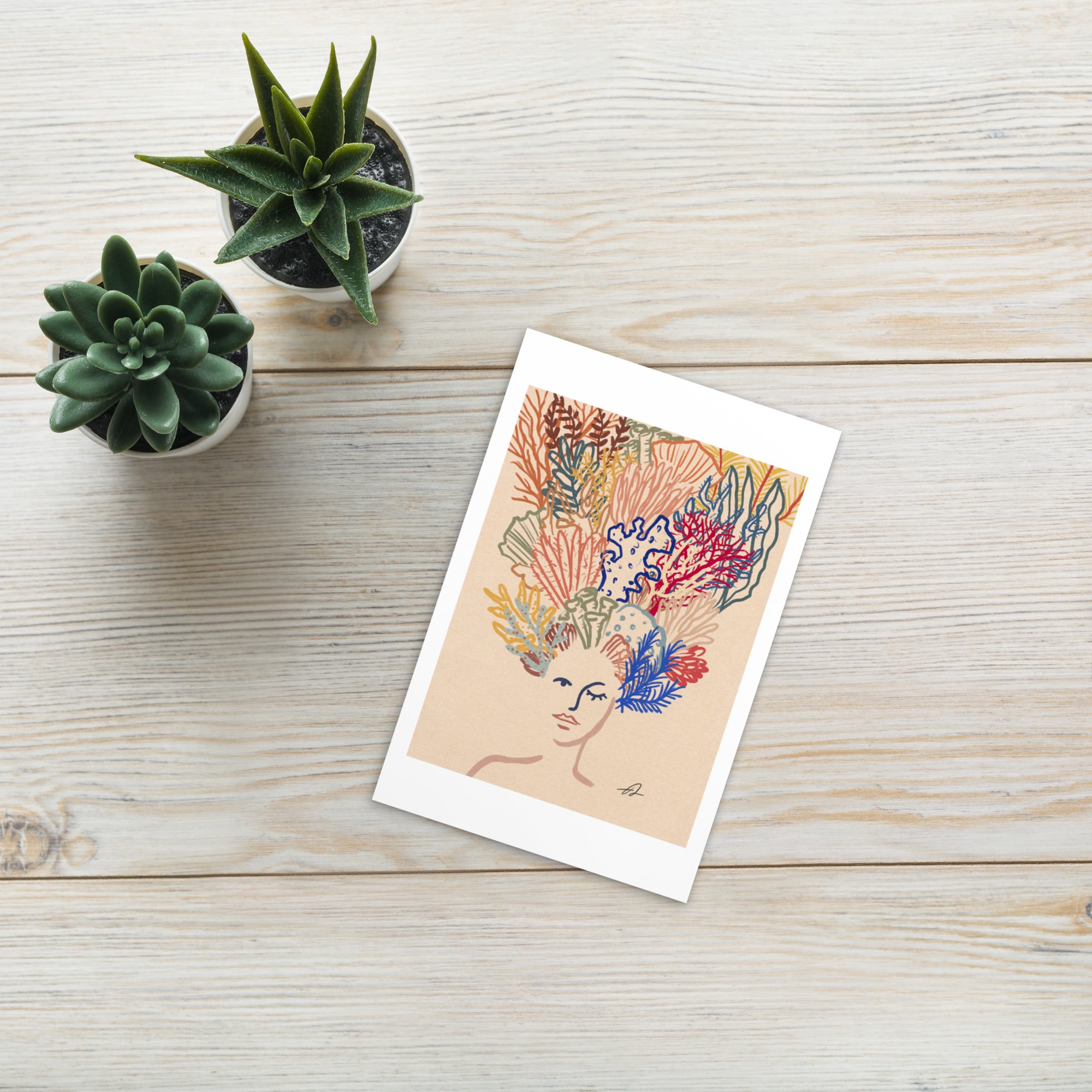 Corals on my mind Art Postcard