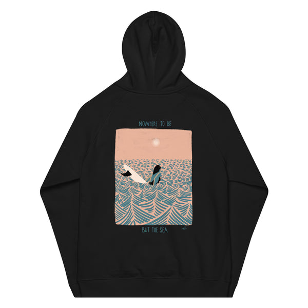 Nowhere to be but the sea Unisex eco raglan hoodie
