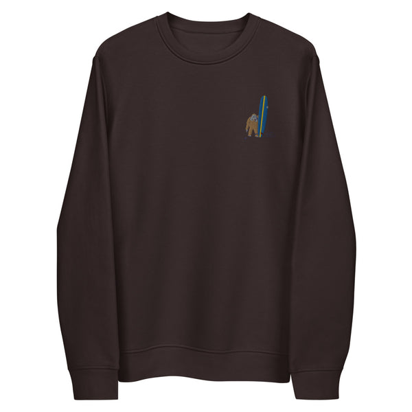 "Surfing Orangutan" Embroidery Unisex eco sweatshirt