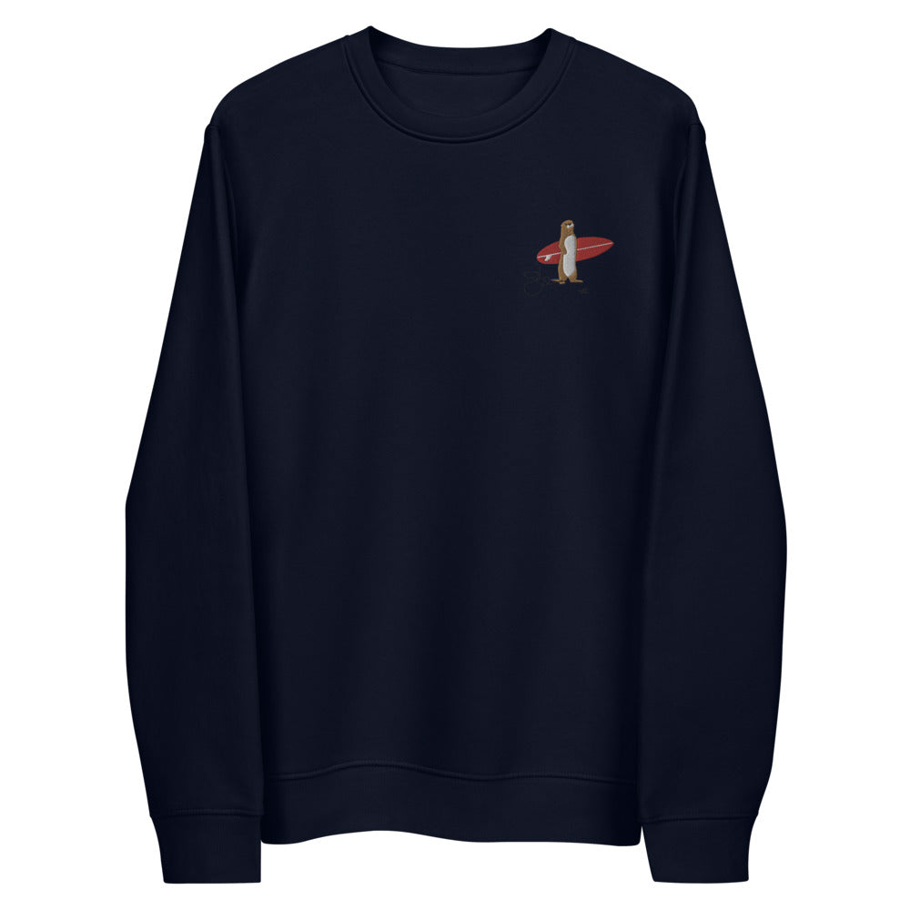"Surfing Otter" Unisex eco embroidery sweatshirt