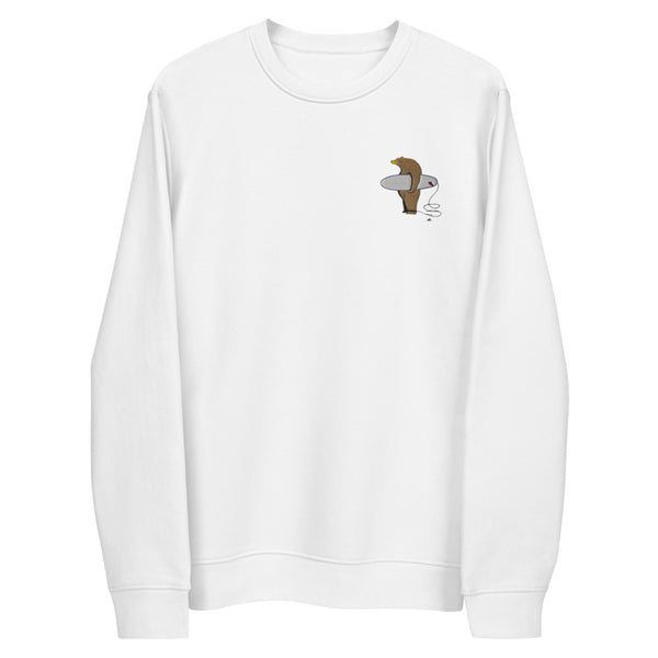 "Surfing Grizzly" Unisex eco embroidery sweatshirt