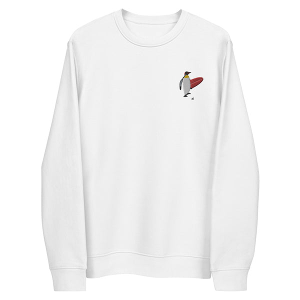 "Surfing Penguin" Unisex eco embroidery sweatshirt