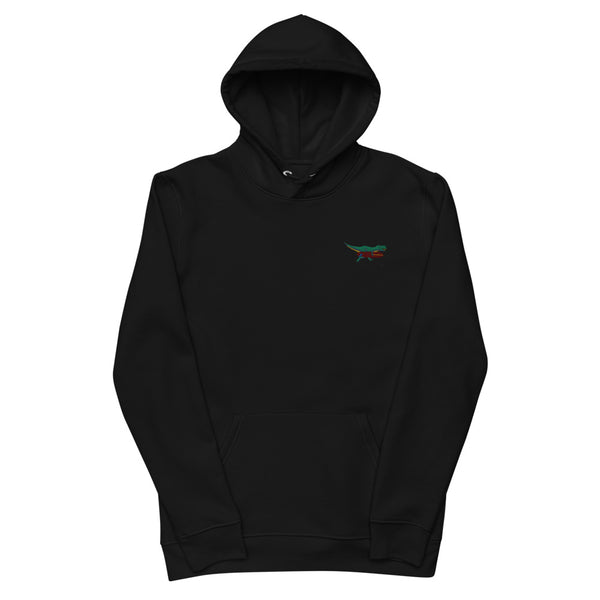 "Surfing T-Rex" Unisex essential embroidery eco hoodie