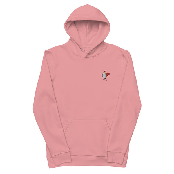 "Surfing Penguin" Embroidery Unisex essential eco hoodie