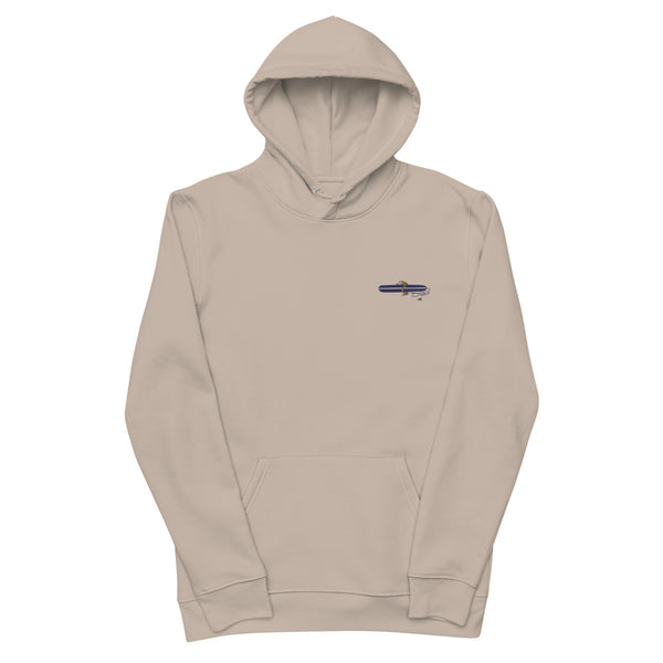 "Surfing Sloth" Embroidery Unisex essential eco hoodie