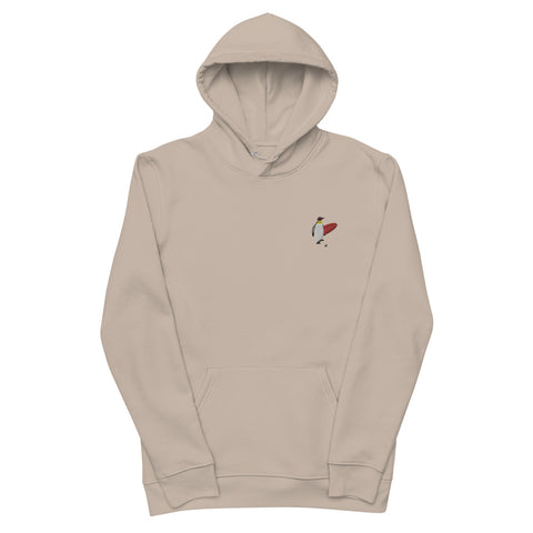 "Surfing Penguin" Embroidery Unisex essential eco hoodie