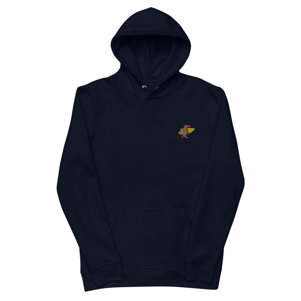 "Surfing Mole" Unisex essential embroidery eco hoodie