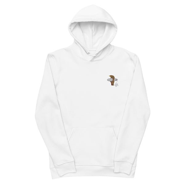 "Surfing Grizzly" Embroidery Unisex essential eco hoodie