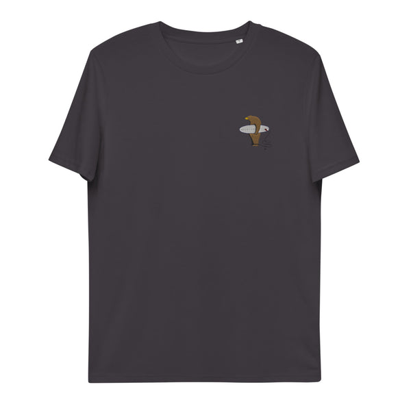 "Surfing Grizzly" Organic Embroidery Tee