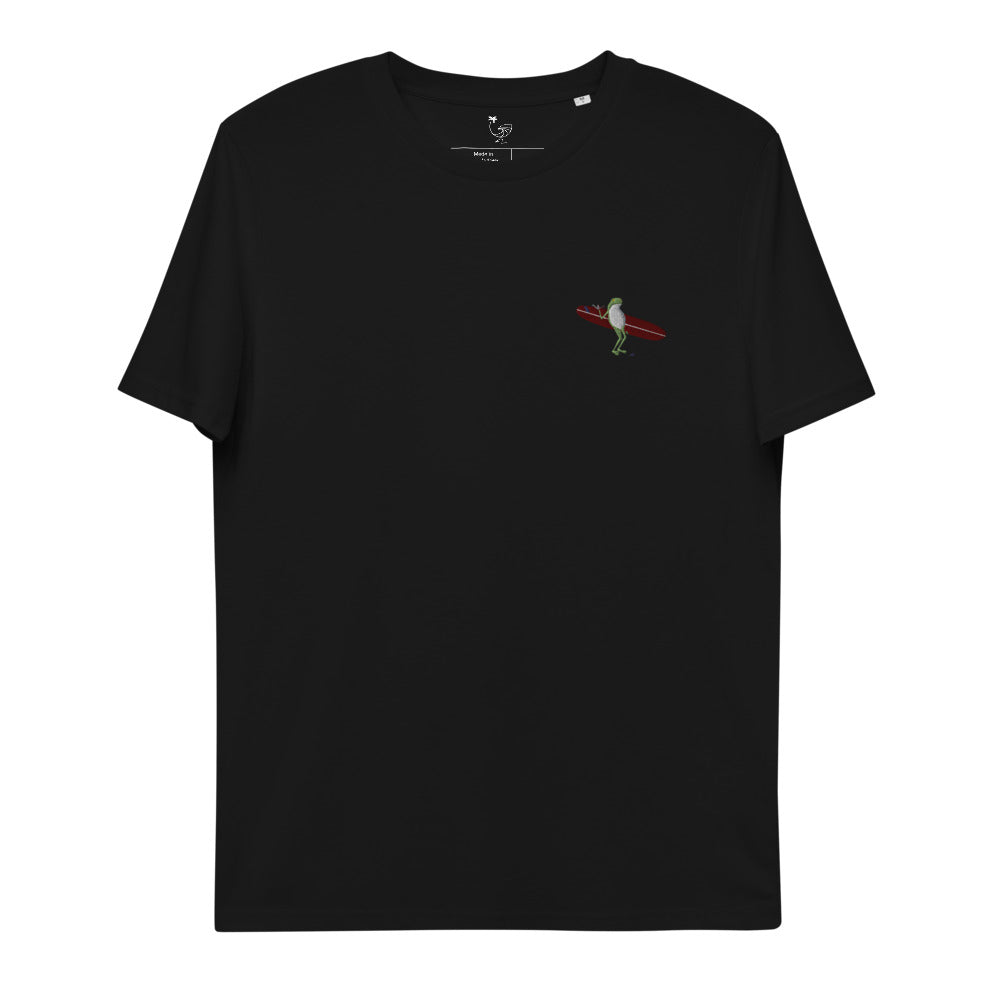 "Surfing Frog" Organic Embroidery Tee